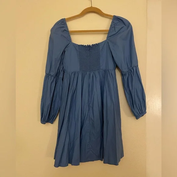 Reformation Blue Michaela Puff Sleeve Mini Dress - Picture 8 of 9